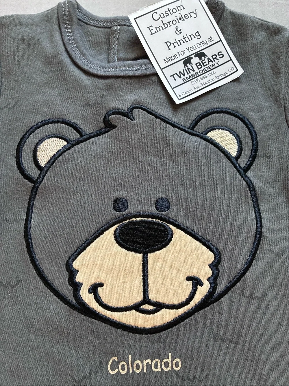 NEW Embroidered bear bodysuit